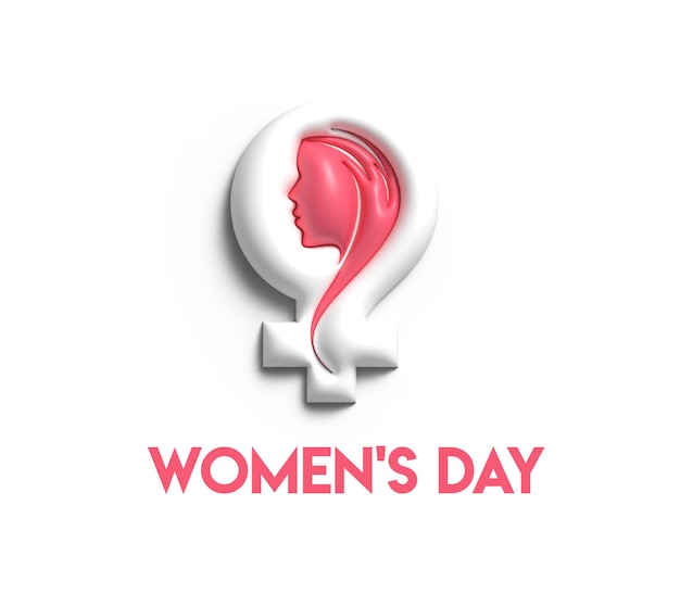 Womens Day  8 March Space of Your Text 3D Render Illustration Design