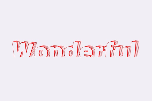 Wonderful word in layered text style