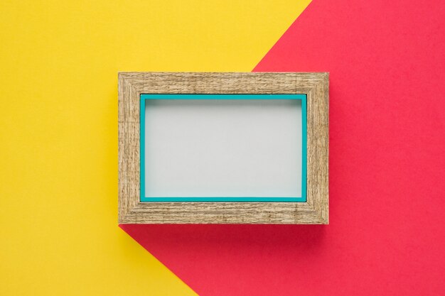 Wood frame with bicolor background
