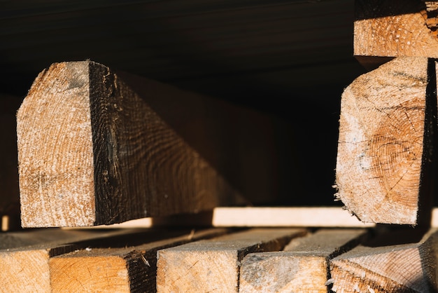 Wood with sun and shadow