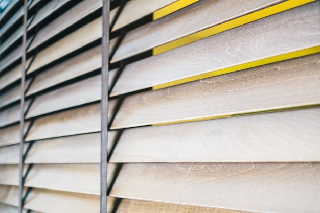 Wooden blinds and window