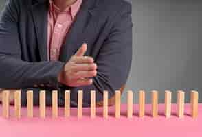 Free photo wooden blocks on desk