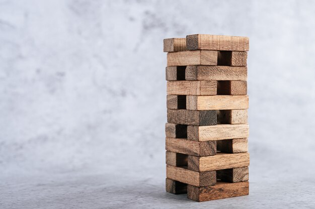 Wooden blocks, used for domino games.