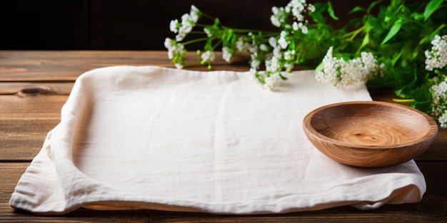 Free photo wooden board on a napkin ready for cooking