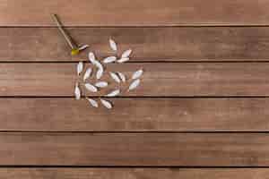 Free photo wooden boards with petals
