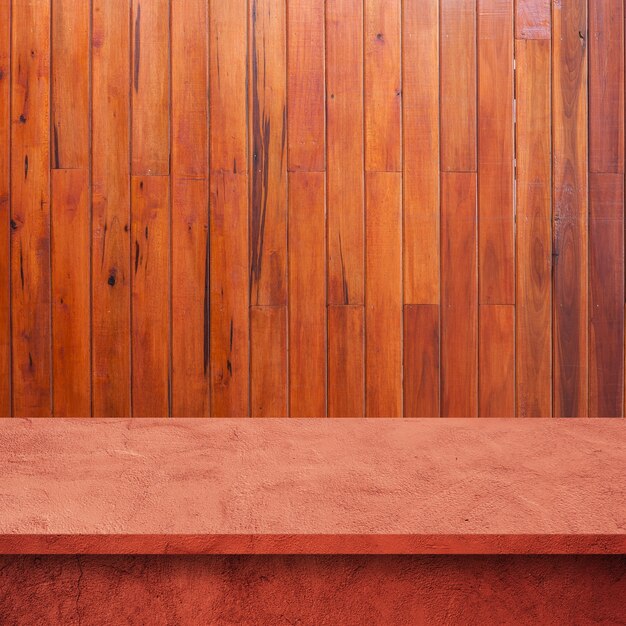 Wooden boards with red tones