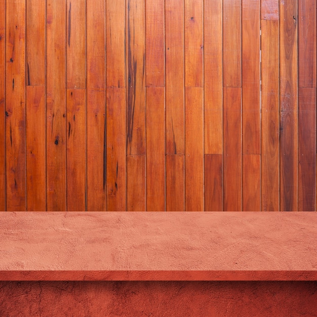 Wooden boards with red tones