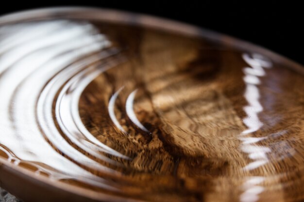 Wooden bowl of water