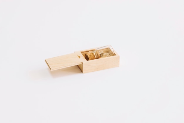 Free photo wooden box on white background