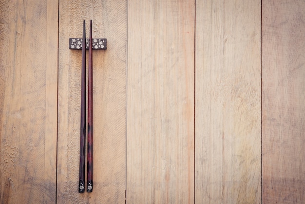 Wooden chopsticks.