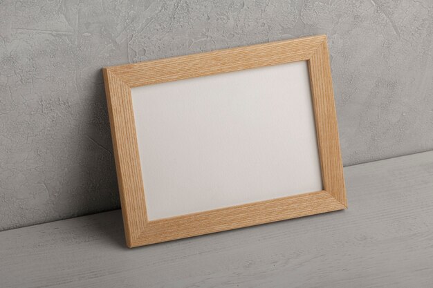 Wooden empty frame high angle