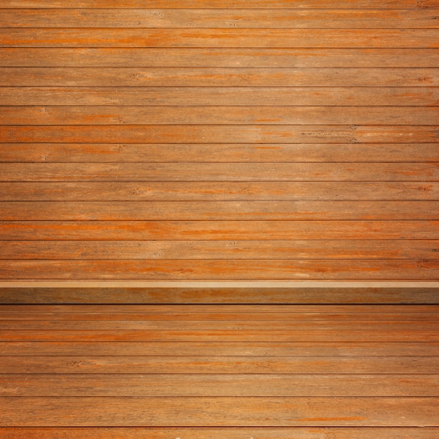 Wooden floorboards with wooden wall