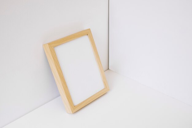 Wooden frame leaning