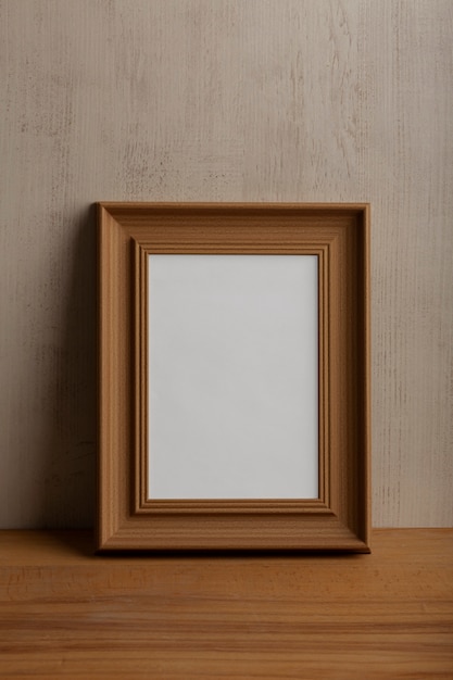 Free photo wooden frame with stucco background