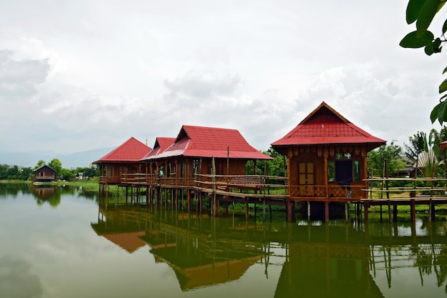 Wooden houses over the water