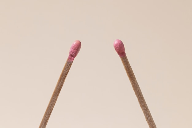 wooden matches arrangement still life