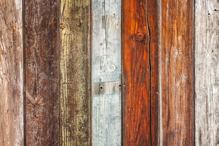 Free Photo wooden planks of various colors