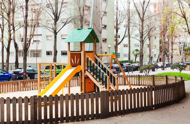 Free photo wooden playground area