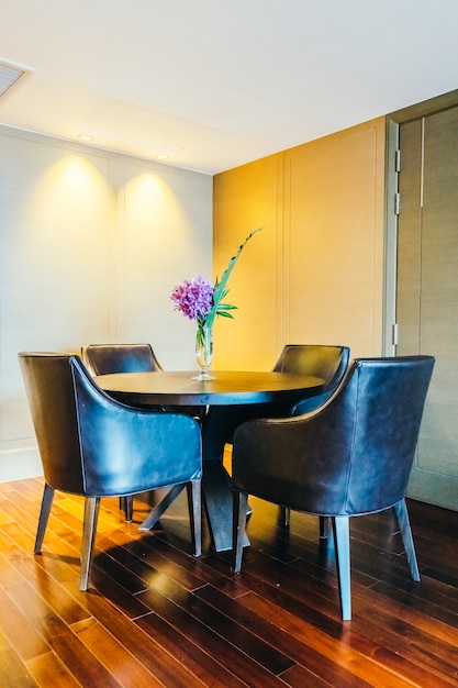 Wooden table with four chairs