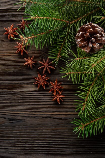 Wooden table with pine