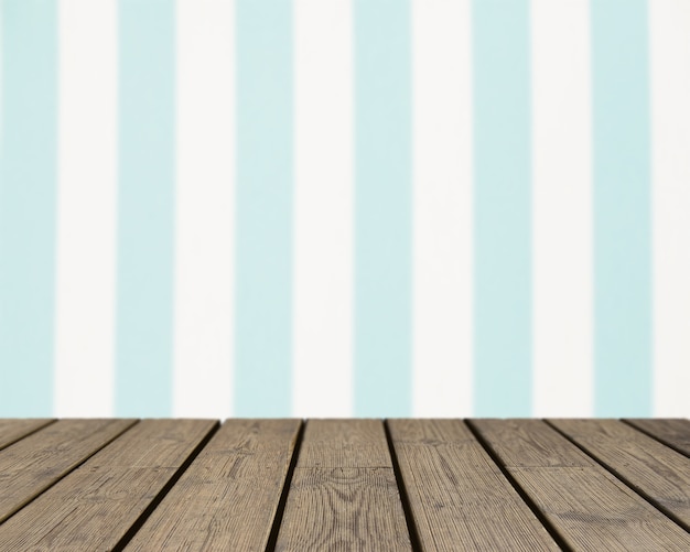Wooden texture looking out to vertical striped background