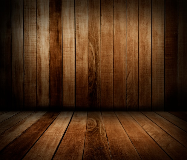 Wooden wall and floor