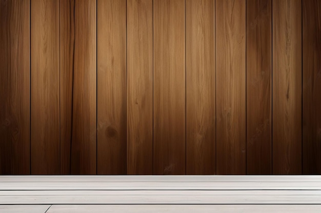 白い床の木製の壁と木製の床の木製の壁