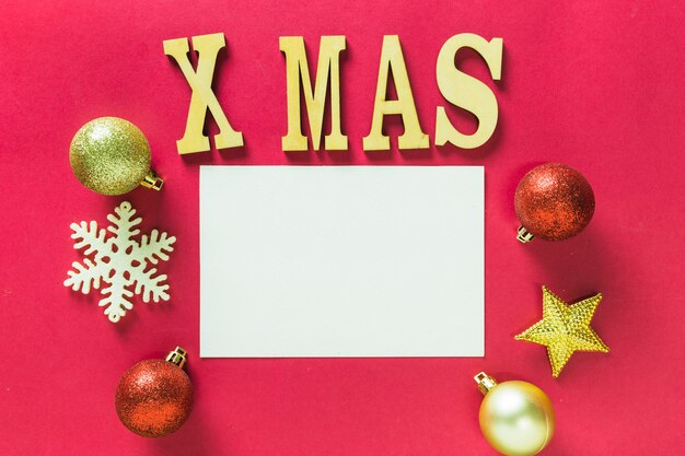 Wooden Xmas lettering on table