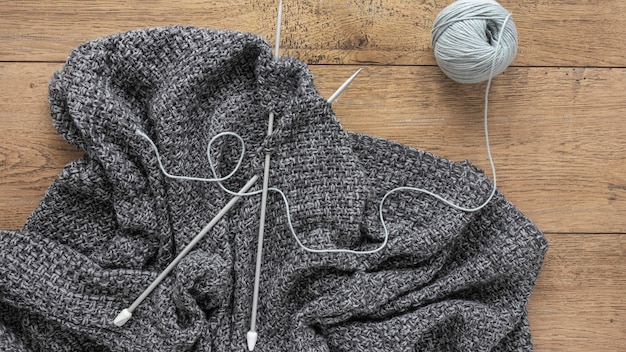 無料写真 羊毛と編み針