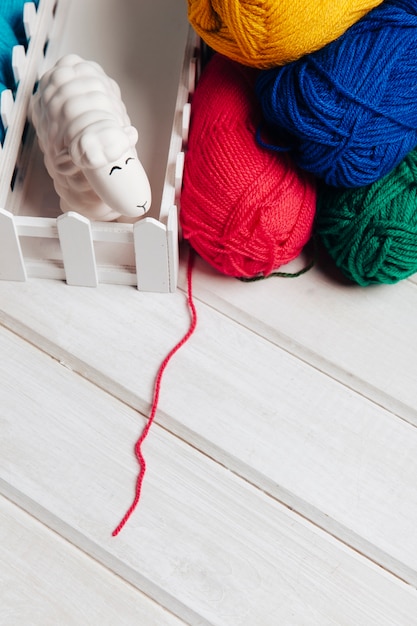 Wool balls in various colors