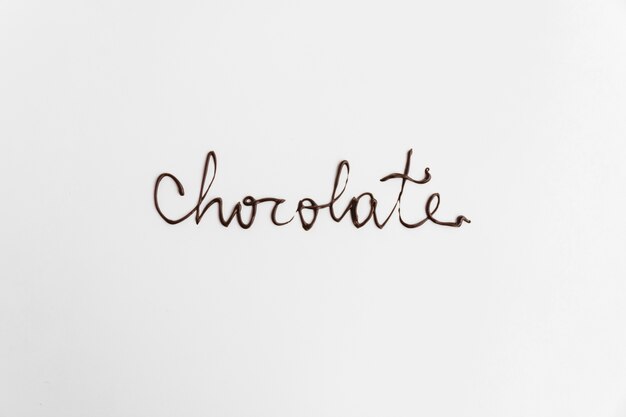 녹은 초콜릿으로 쓴 단어 초콜릿