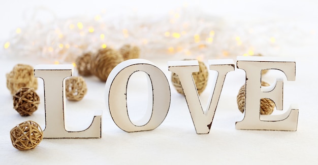 Free photo word love and garland