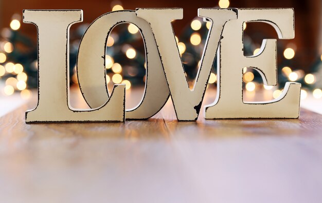 Word Love and lights garland