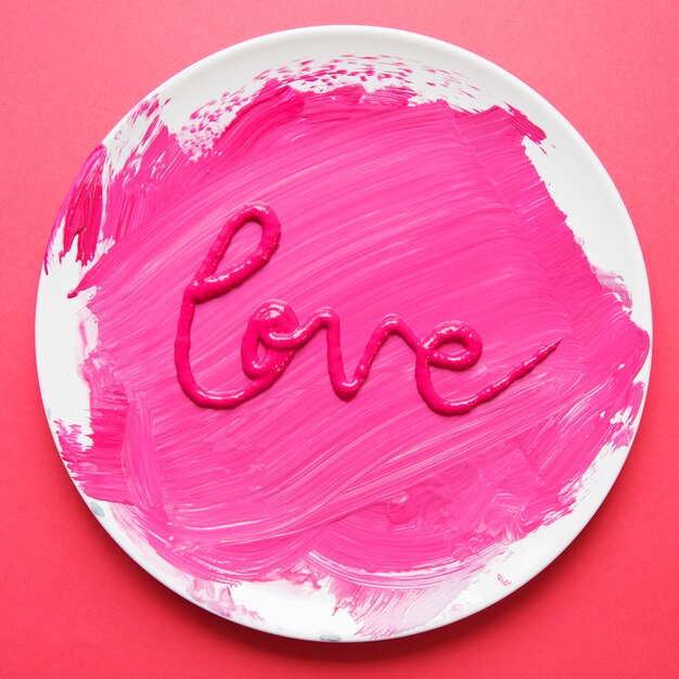 Word Love made with paint