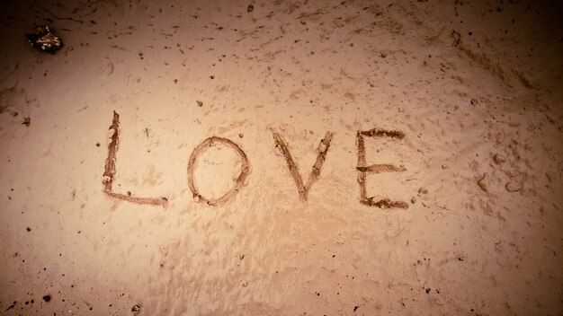 Word love on mud