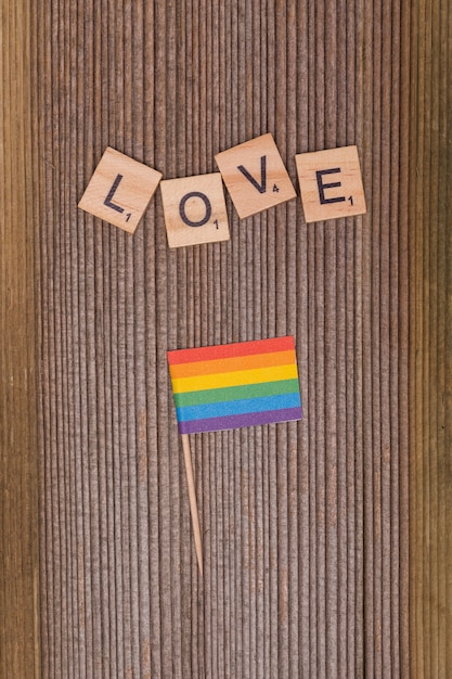 Free photo word love and rainbow flag lgbt