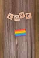 Free photo word love and rainbow flag lgbt