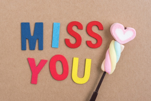 Free photo words miss you with heart candy