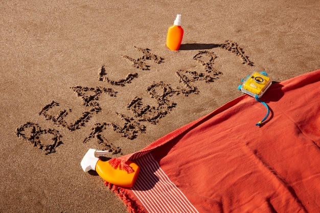 Free photo words in the sand about summer