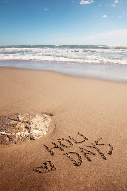 Free photo words in the sand about summer