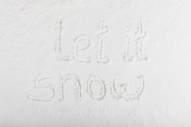 雪の表面に書かれた言葉