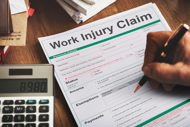 Free photo work injury compensation claim form concept