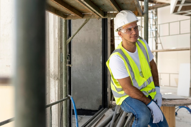 Free photo worker on a construction site