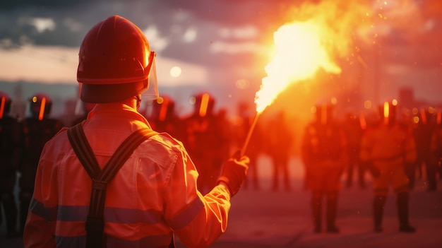 Foto gratuita lavoratore che protesta per i diritti del lavoro