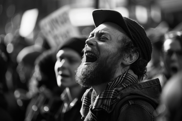 Foto gratuita lavoratore che protesta per i diritti del lavoro