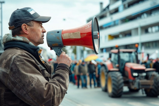 Free photo worker protesting for working rights