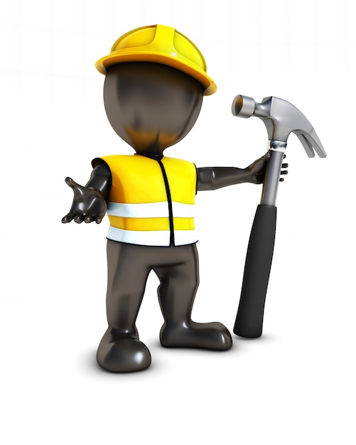 Worker with a hammer