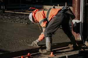 Free photo workers in the construction site