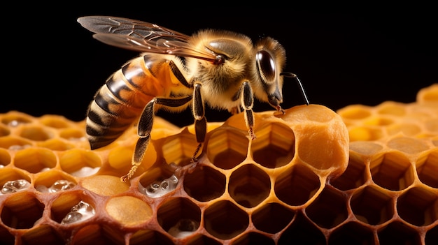 Working bee filling honey combs