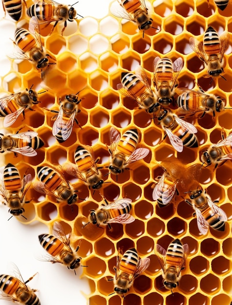 Free photo working bees working on their honey combs